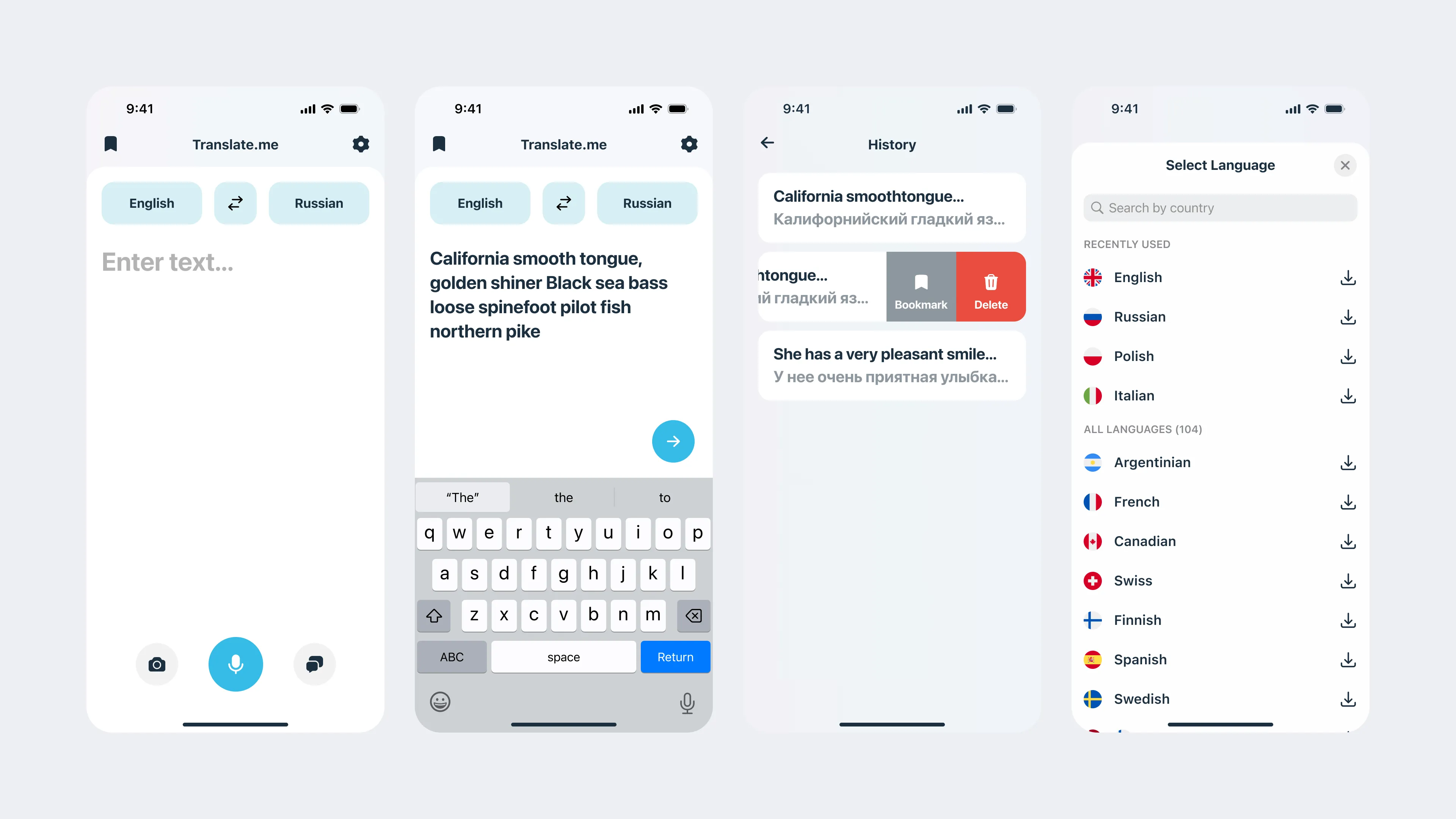 Translator app preview